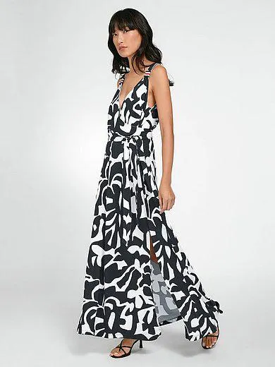 Sleeveless maxi dress in wrap look