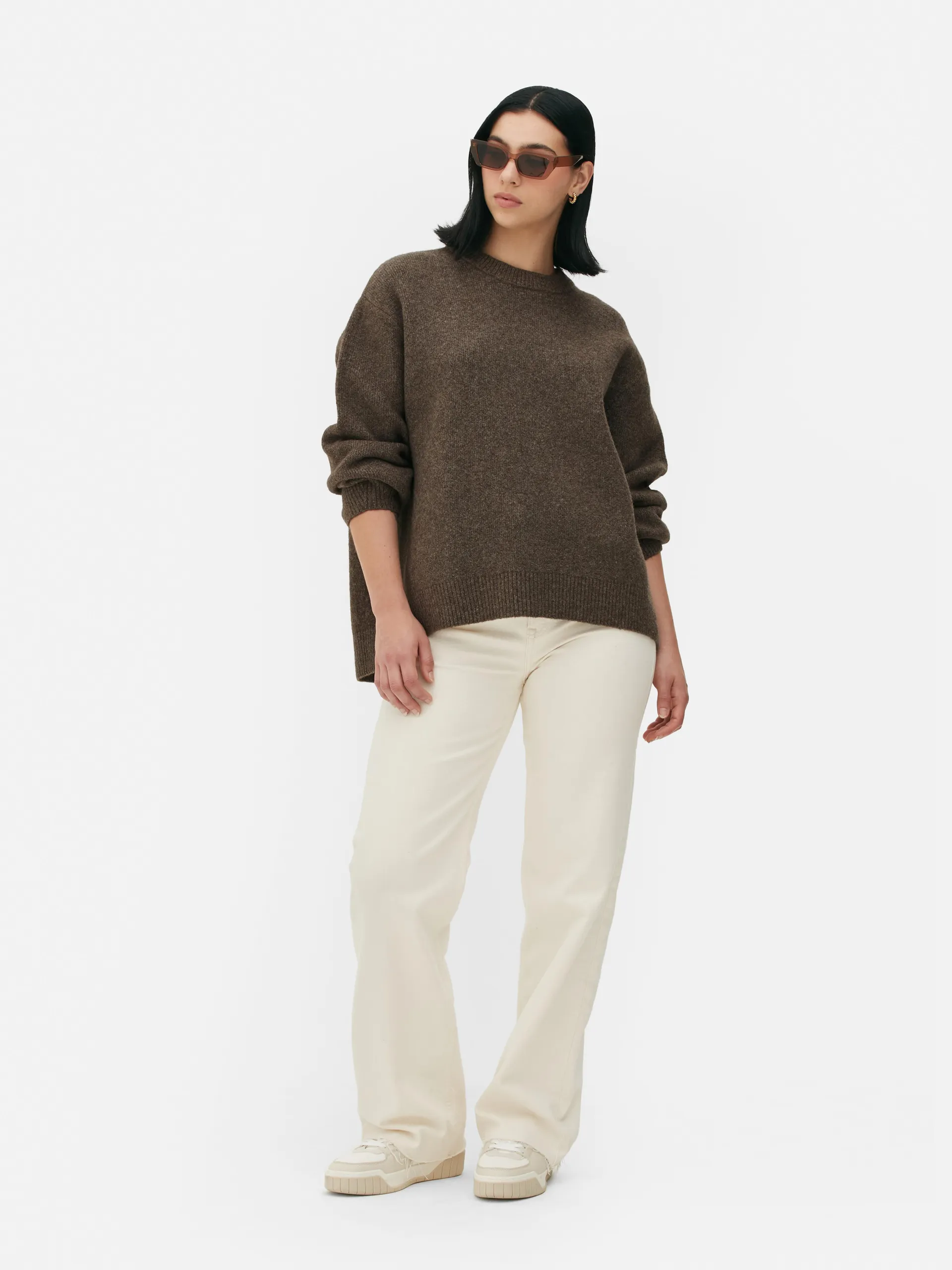 Strickpullover mit Rundhalsausschnitt