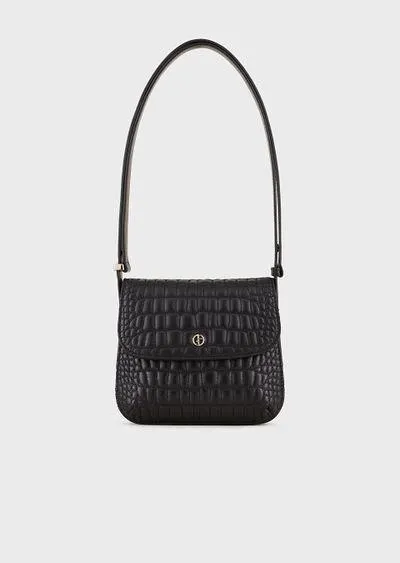 Small la Prima bag in croc-quilted nappa leather