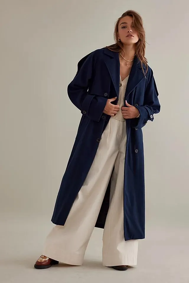Selected Femme Nala Recycled Wool-Blend Trench Coat