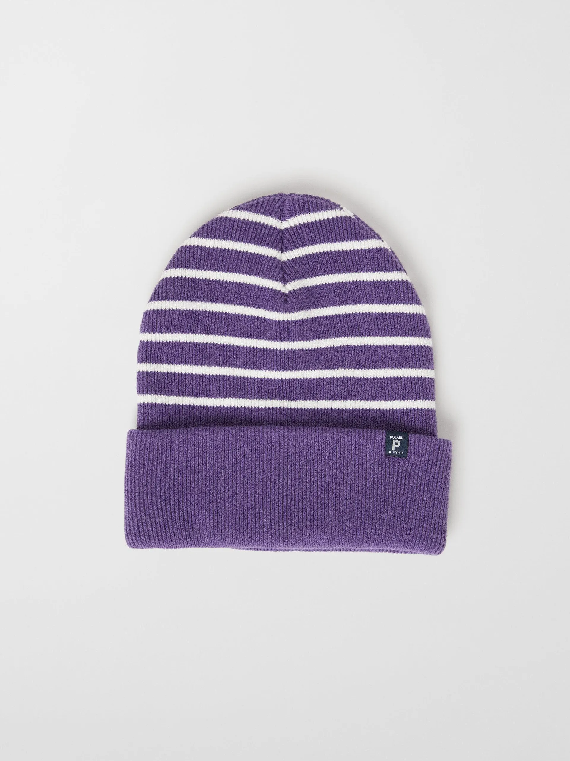 Striped Ribbed Kids Beanie Hat
