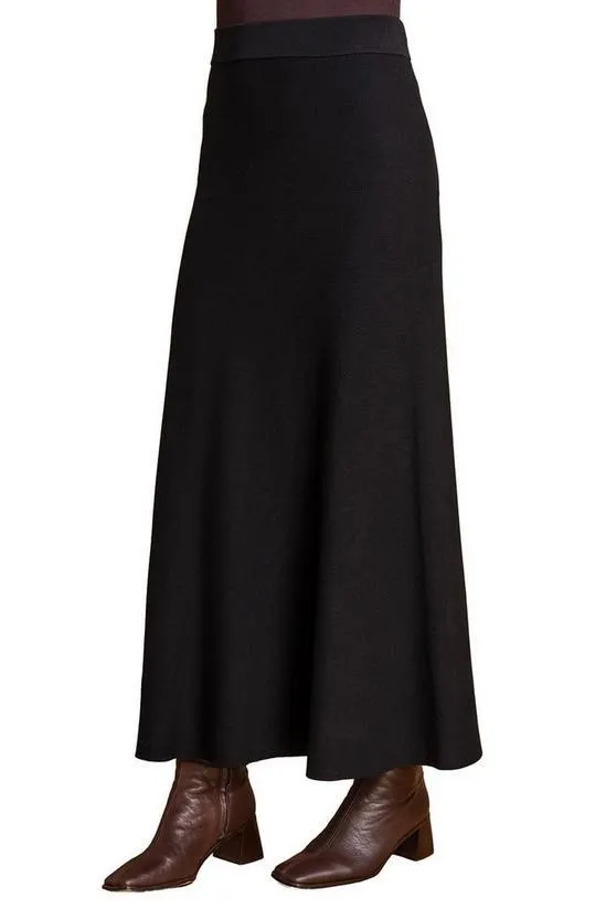 Plain Knitted Midi Skirt