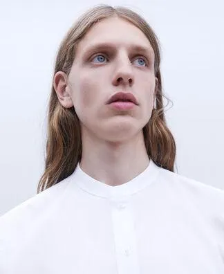 Organic cotton Mandarin collar shirt