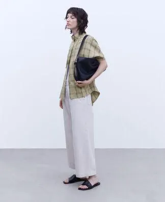 Cotton and linen jeans