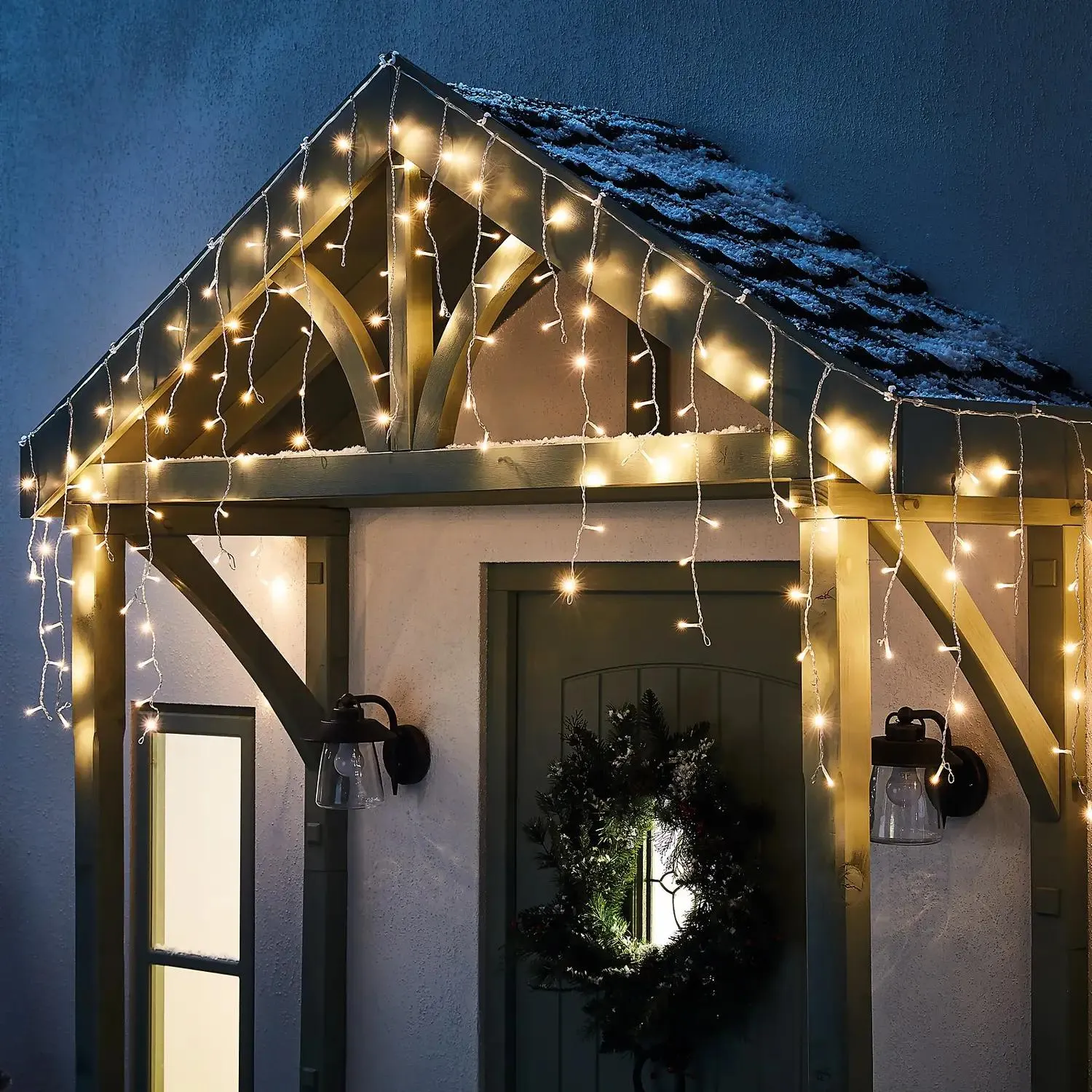 960 LED Timer Icicle String Outdoor Christmas Lights - Warm White