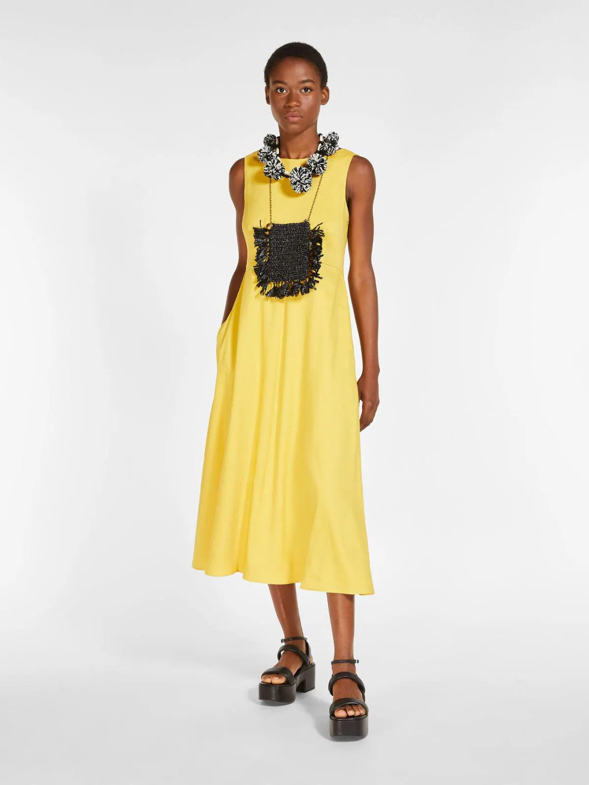 Linen and viscose dress