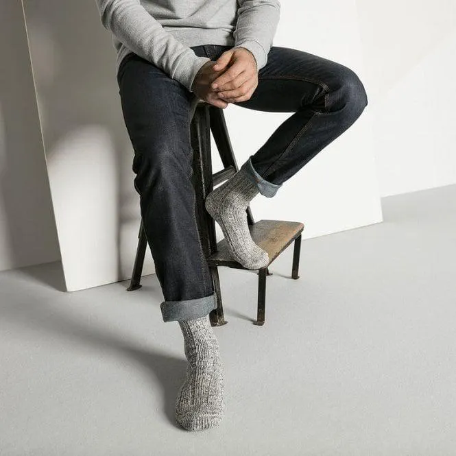 Birkenstock Cotton Twist Boot Socks, Light Grey Melange