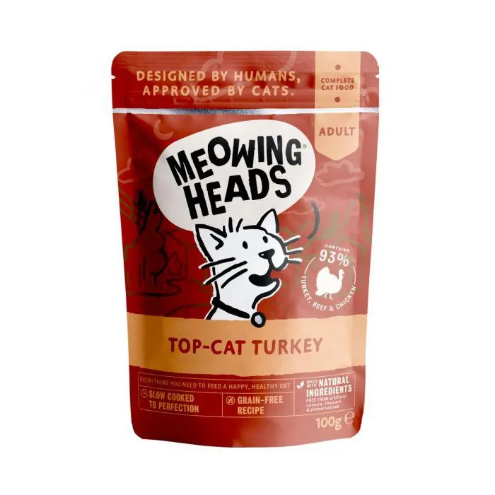 Meowing Heads - Top Cat Turkey Wet 100G