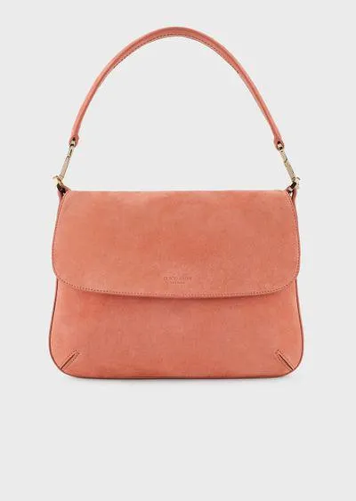 Medium la Prima Soft baguette bag in suede