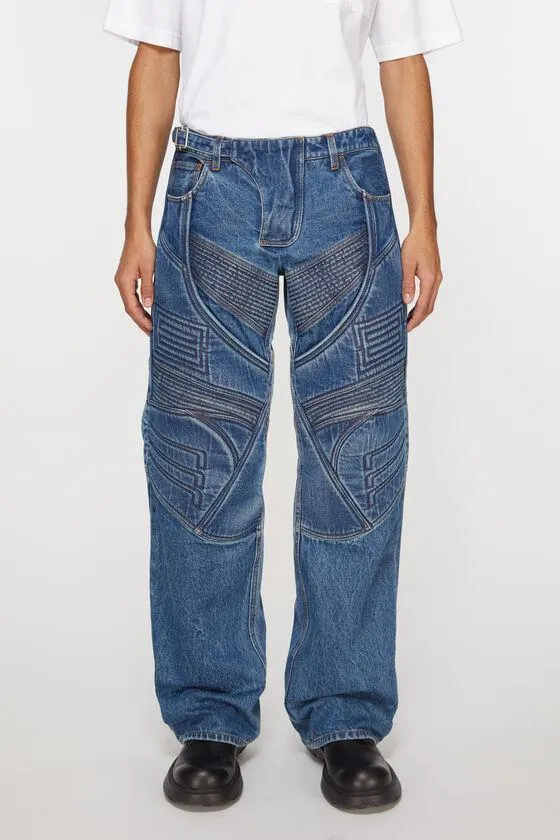 Denim biker trousers