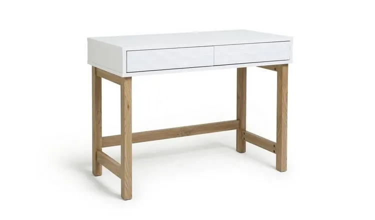 Habitat Zander 2 Drawer Desk - White Two Tone