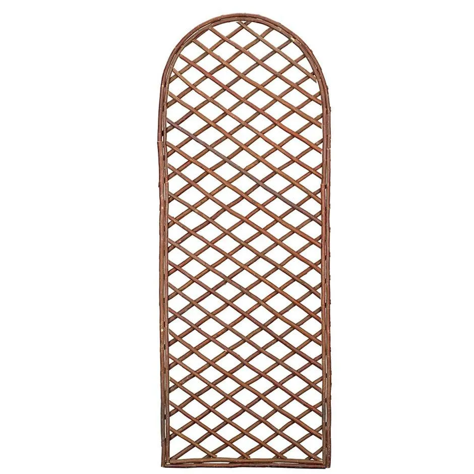 Framed willow lattice trellis panel curved top 1.2m