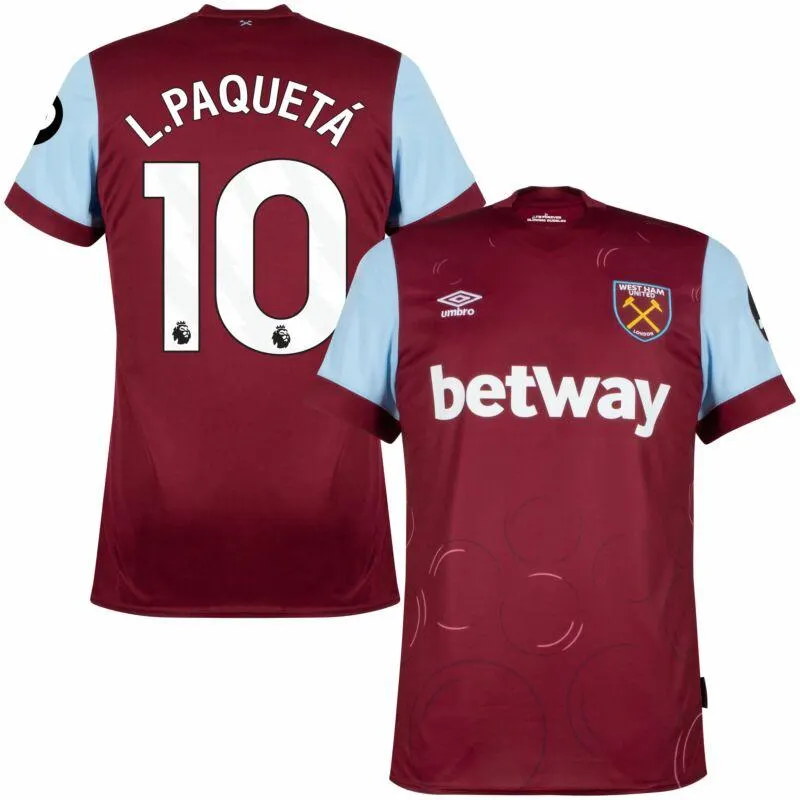 Umbro West Ham Home L.Paquetá 10 Shirt 2023-2024 (Premier League)