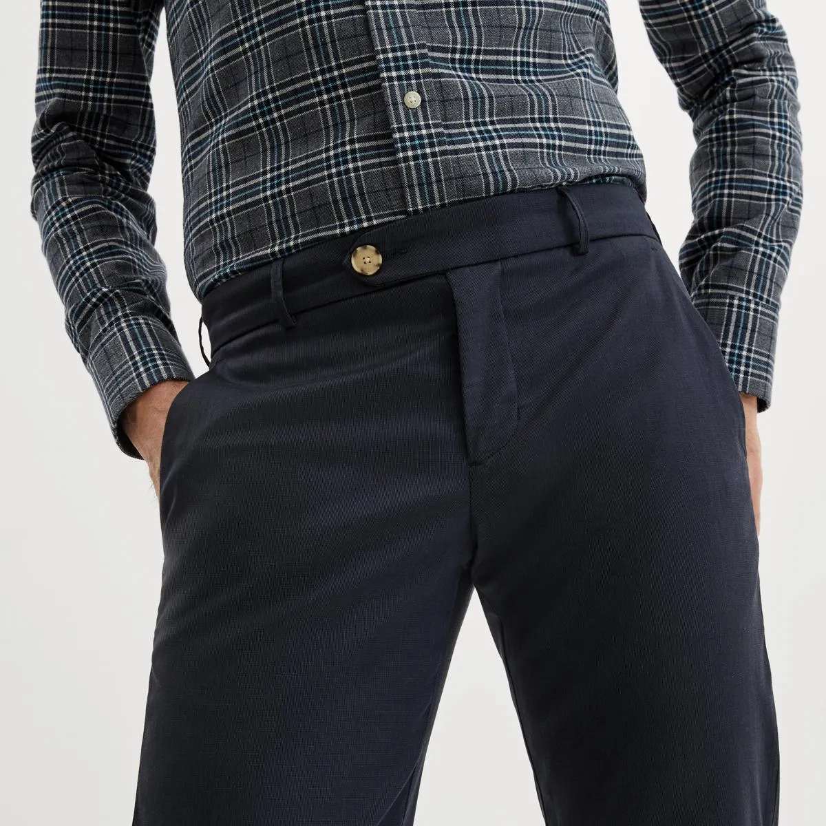 Navy stretch chinos