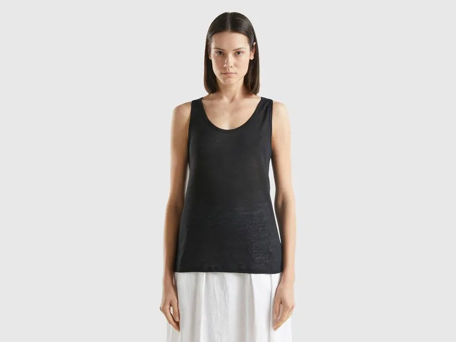 Tank top in pure linen