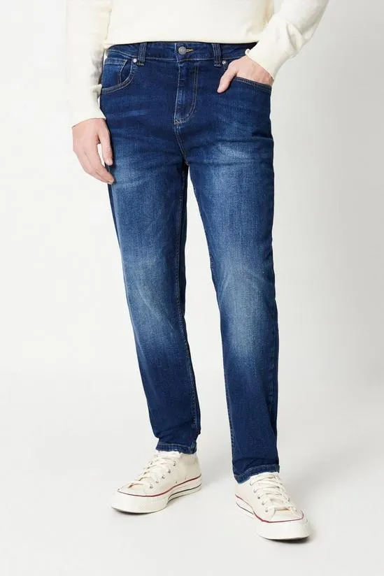 Tapered Mid Blue Jeans