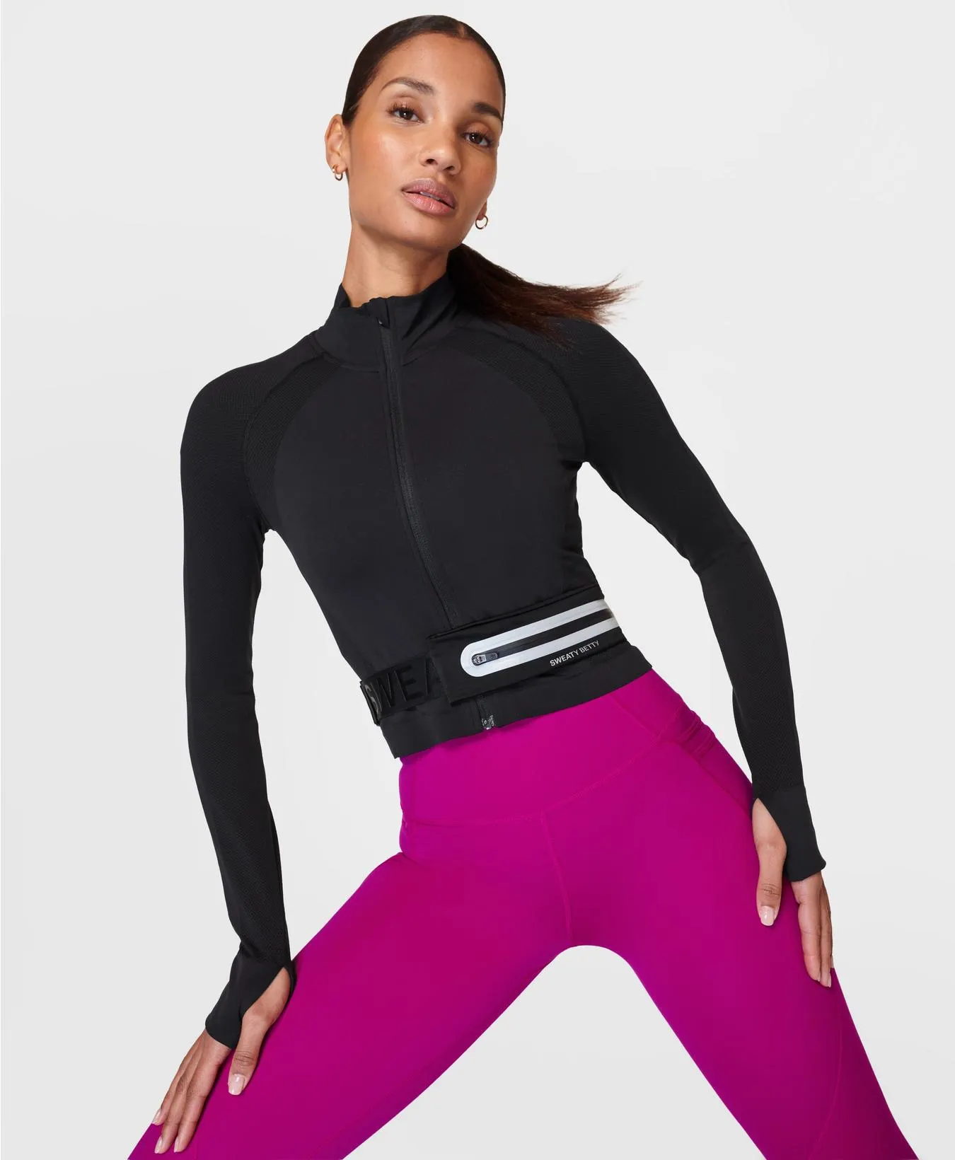 Athlete Crop Seamless Gym Zip Up