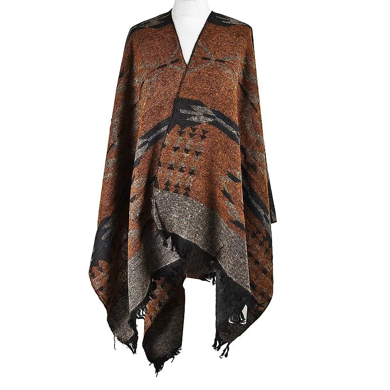 TAMSY Turkish Design Jacquard Wrap - Blue