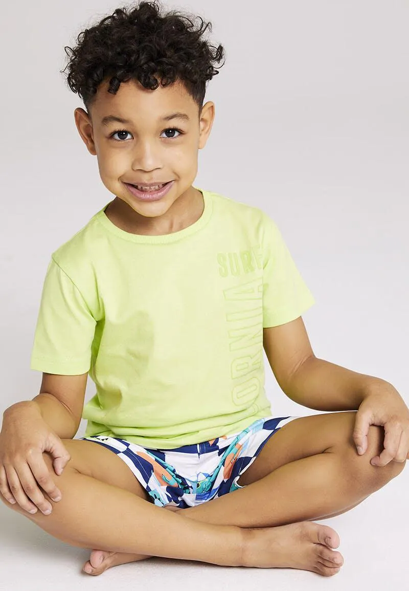 Younger Boys Lime Surf Cali T-shirt