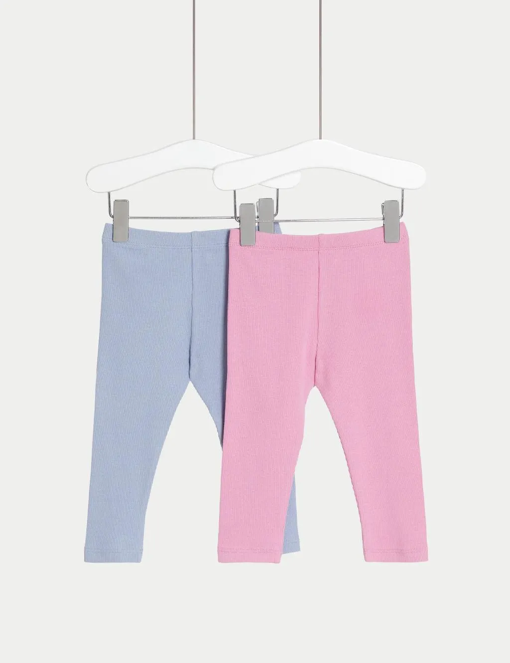 2pk Cotton Rich Ribbed Leggings (0-3 Yrs)