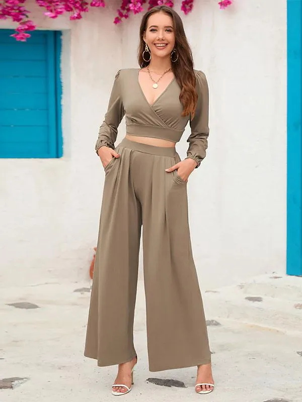 Pant Set Khaki Sexy Daily Casual Two Piece Outfit For Women