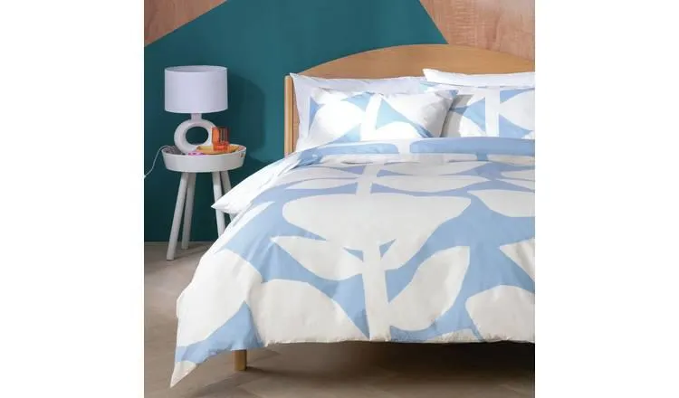 Habitat 180TC Abstract Floral Blue Bedding Set - Single