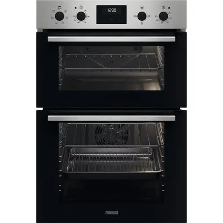 Zanussi ZKCXL3X1 56cm Built In Electric Double Oven - Stainless Steel