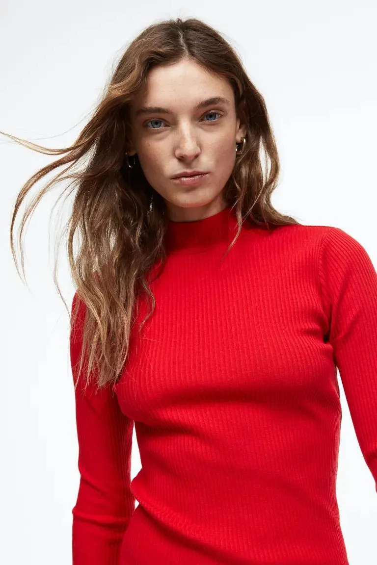 Ribbed turtleneck dress