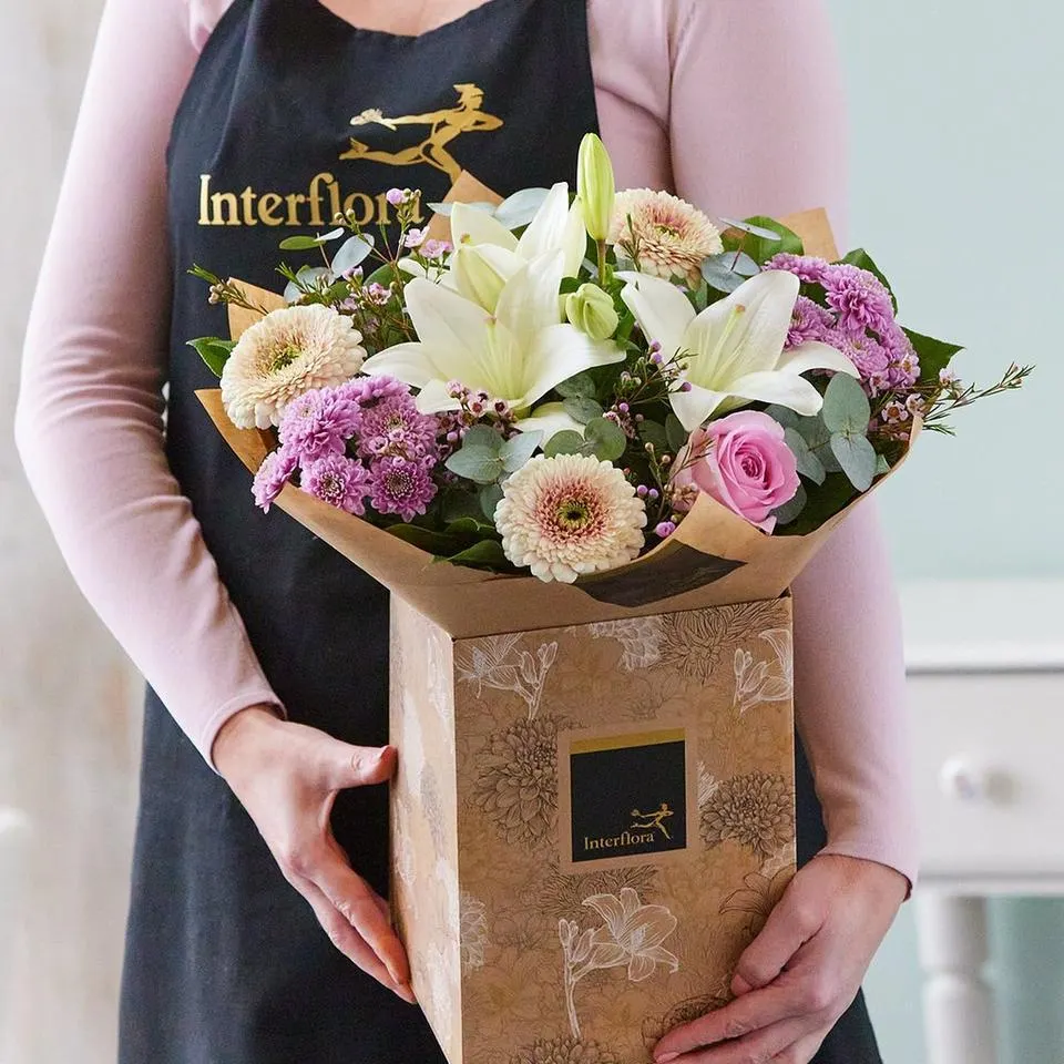 Pastels hand-tied bouquet made with the finest flowers