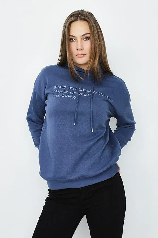 STORM BLUE COLLECTION EMB HOODIE
