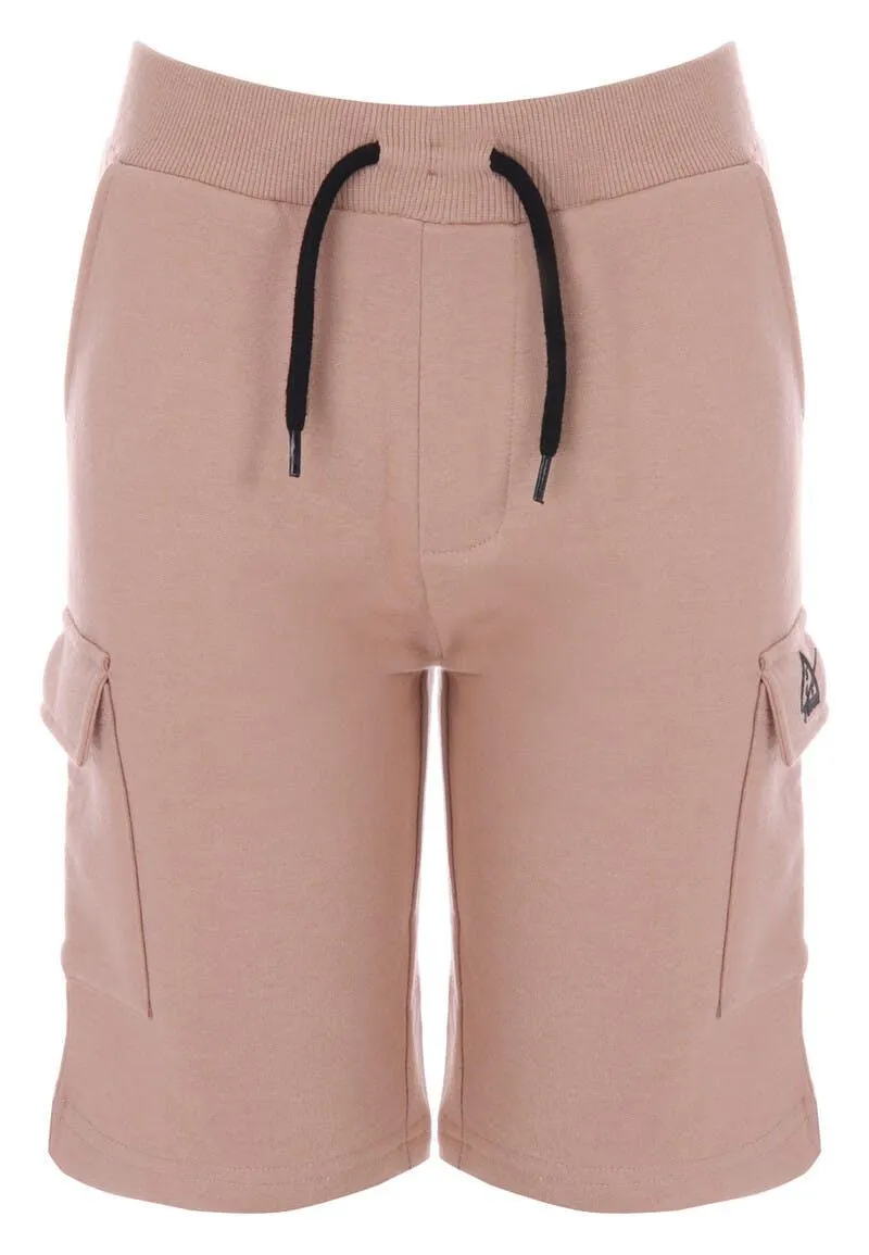 Older Boys Tan Cargo Shorts with Pockets