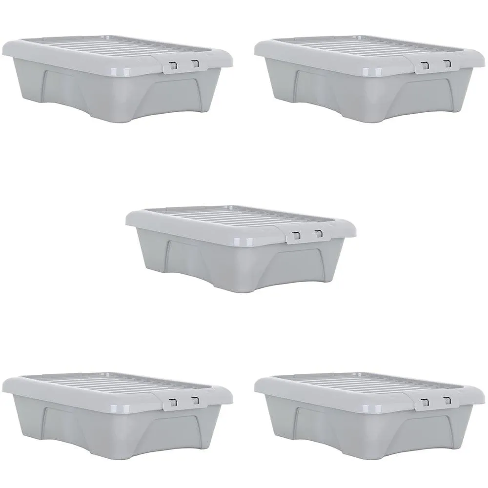 Wham 22L Grey Home Upcycle Box and Lid 5 Pack