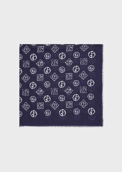 Printed modal and cashmere foulard