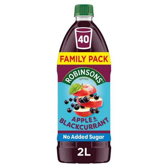 Robinsons Apple & Blackcurrant No Added Sugar Squash 2L