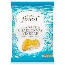 Tesco Finest Sea Salt Chardonnay Vinegar Crisps 150G