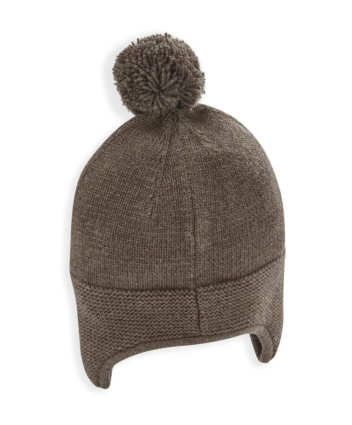 Pom Knitted Hat - Chocolate Brown