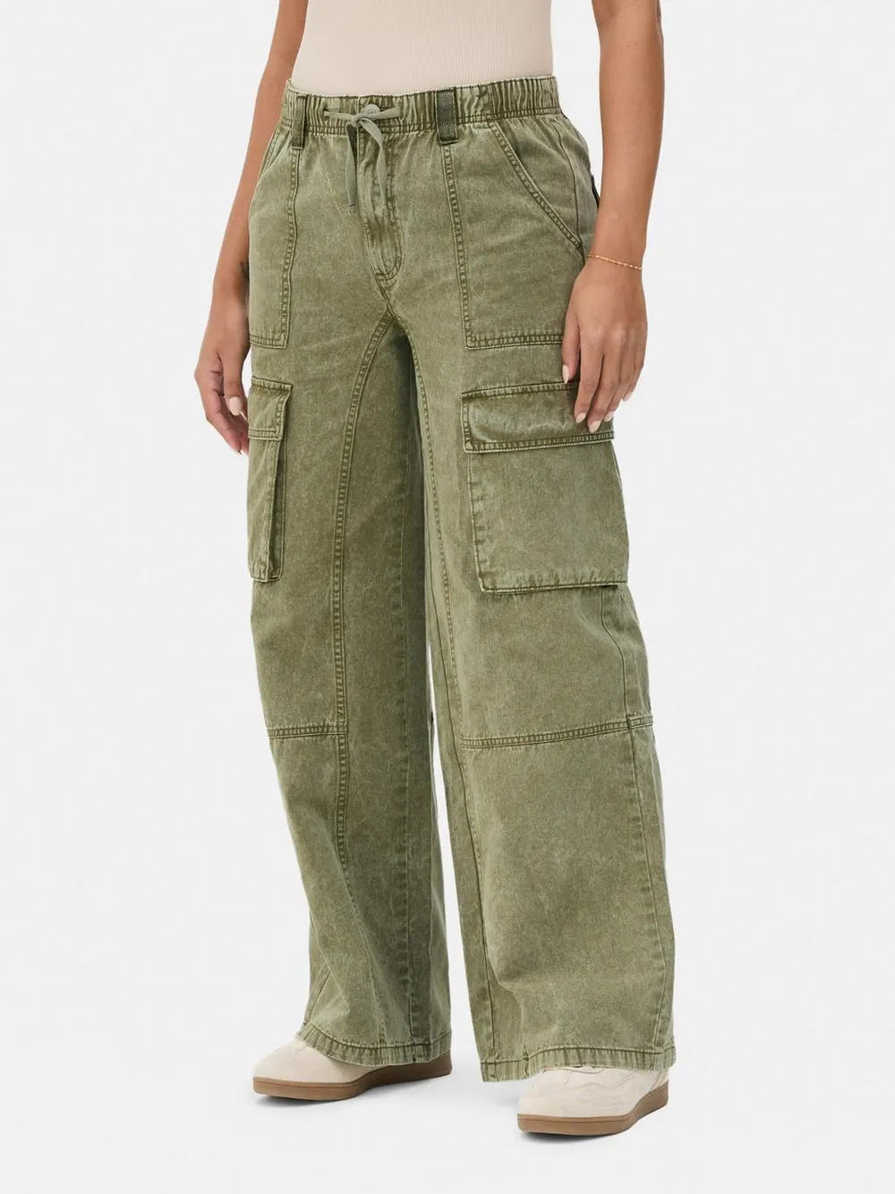 Casual Tie Waist Cargo Trousers