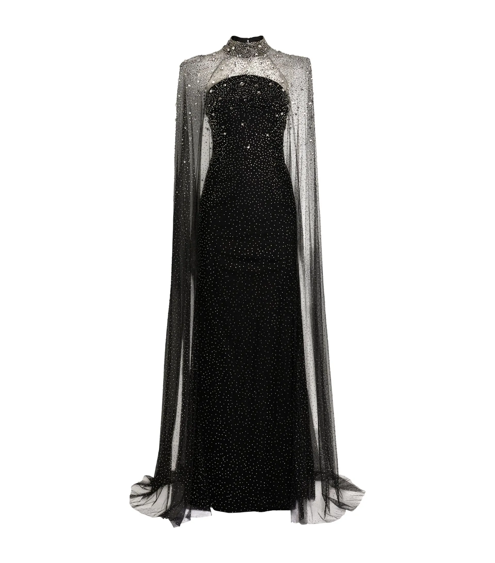 Embellished Ingrid Cape Gown