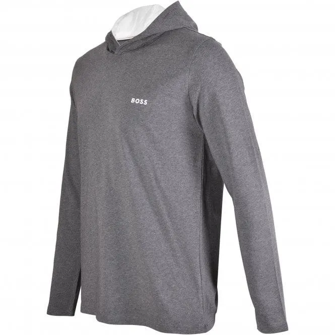 BOSS Mix & Match Pullover Loungewear Hoodie, Charcoal/white