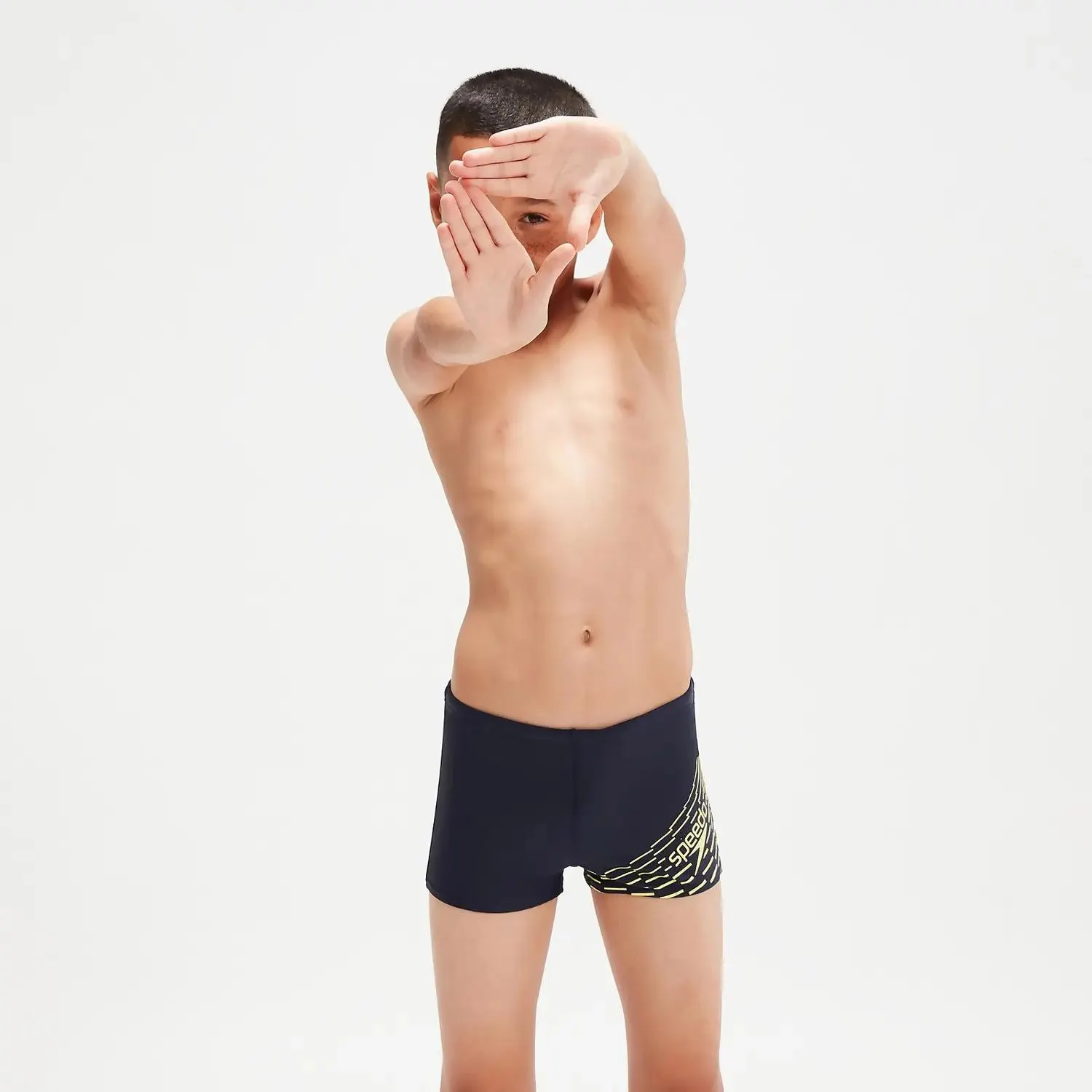 Boy's Medley Aquashorts Navy/Yellow