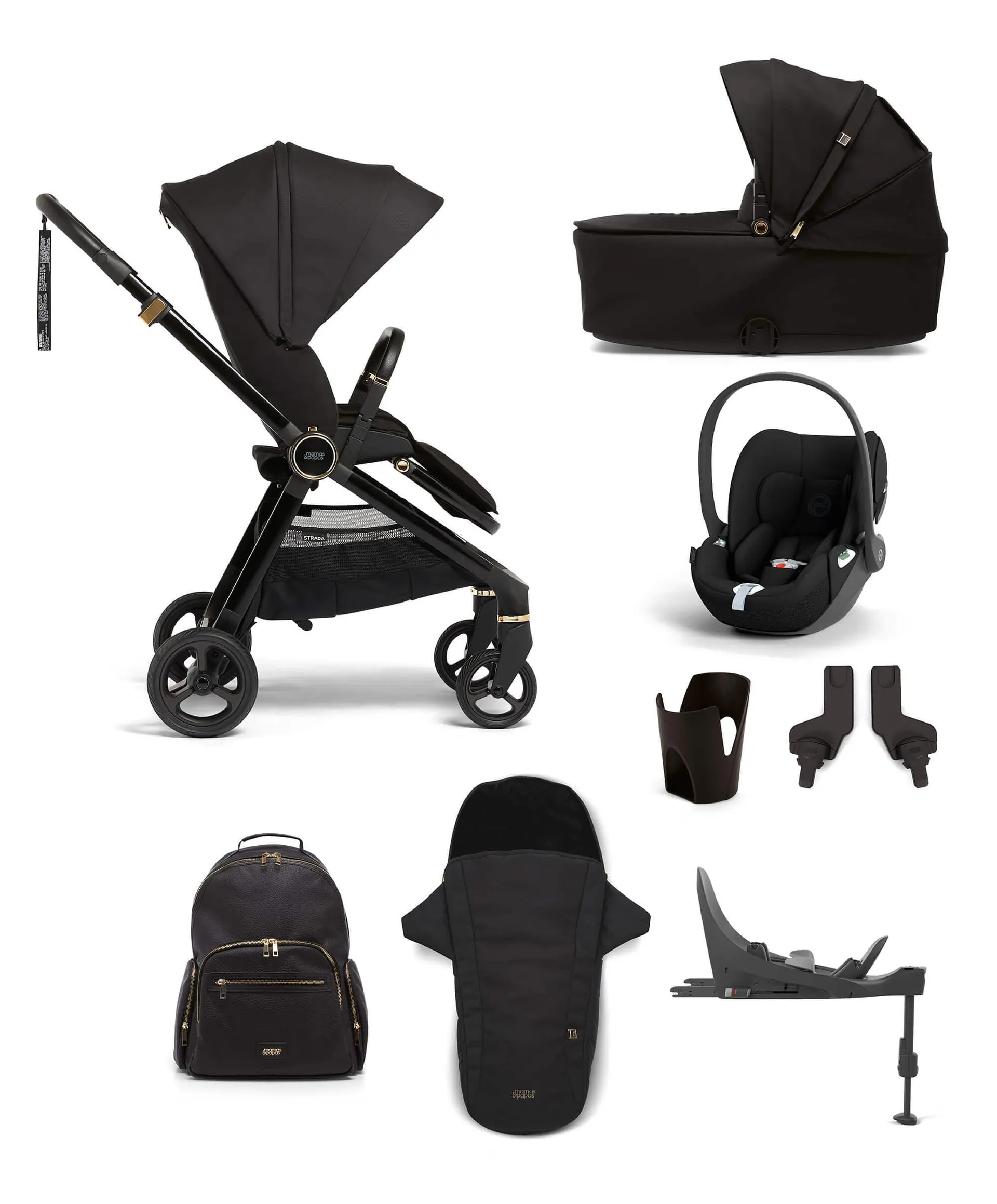 Strada Pushchair Bundle With Cloud T Car Seat & Base - Black Diamond