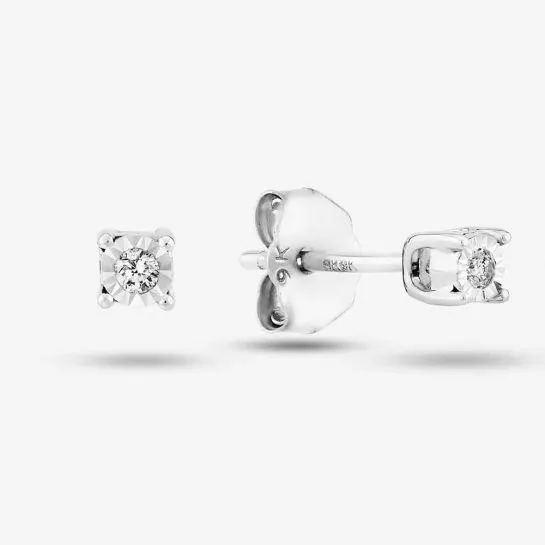 9ct White Gold Diamond 0.03ct Stud Earrings E4894D-9W-005G