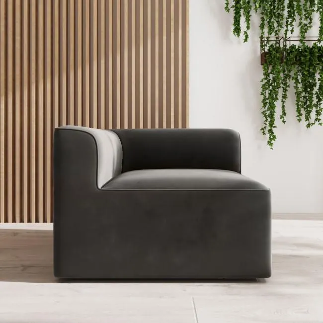 Hendrix Grey Velvet Left Corner Section