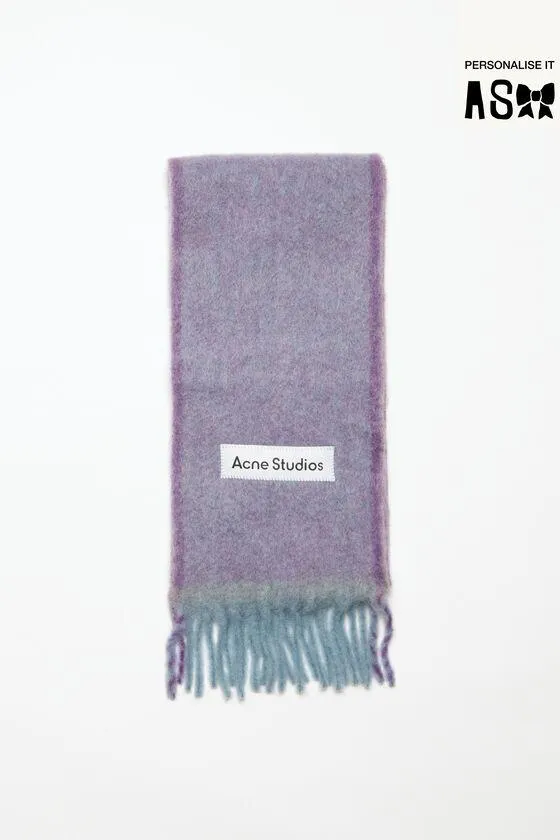 Mohair wool fringe scarf