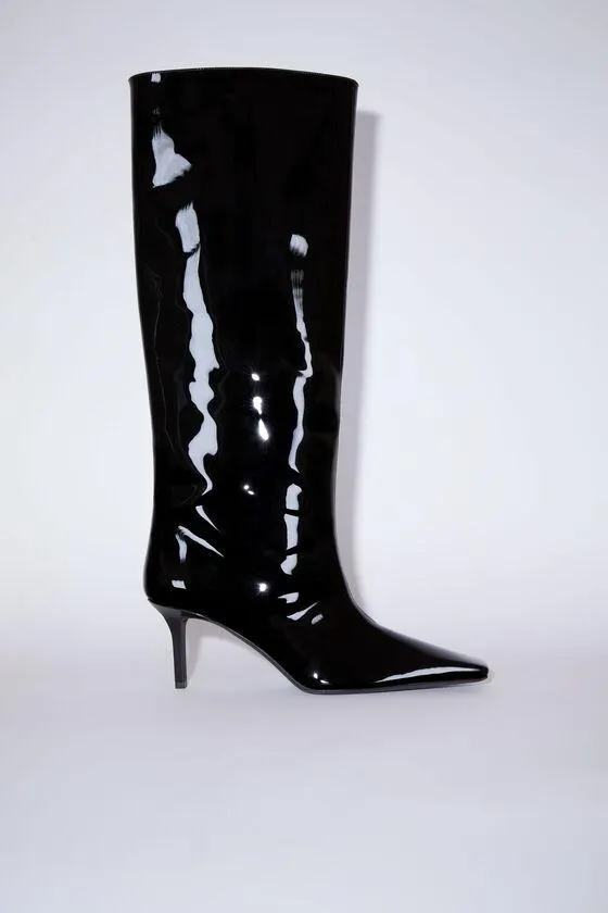 Leather heel boots