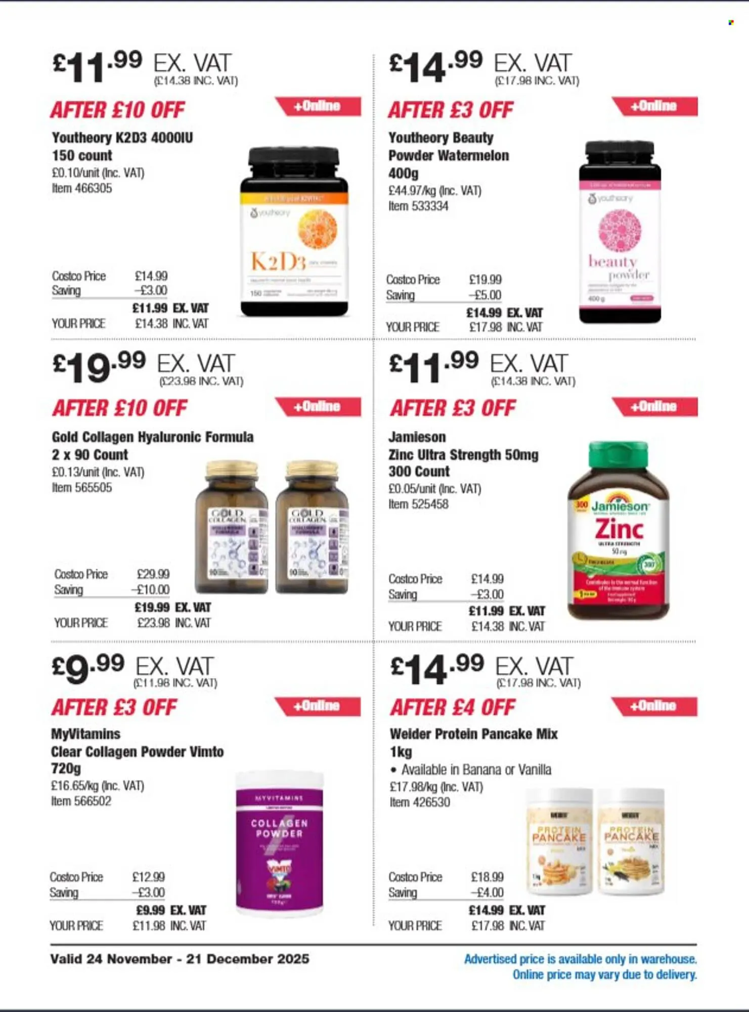 Costco leaflet from 24 November to 21 December 2025 - Catalogue Page 30