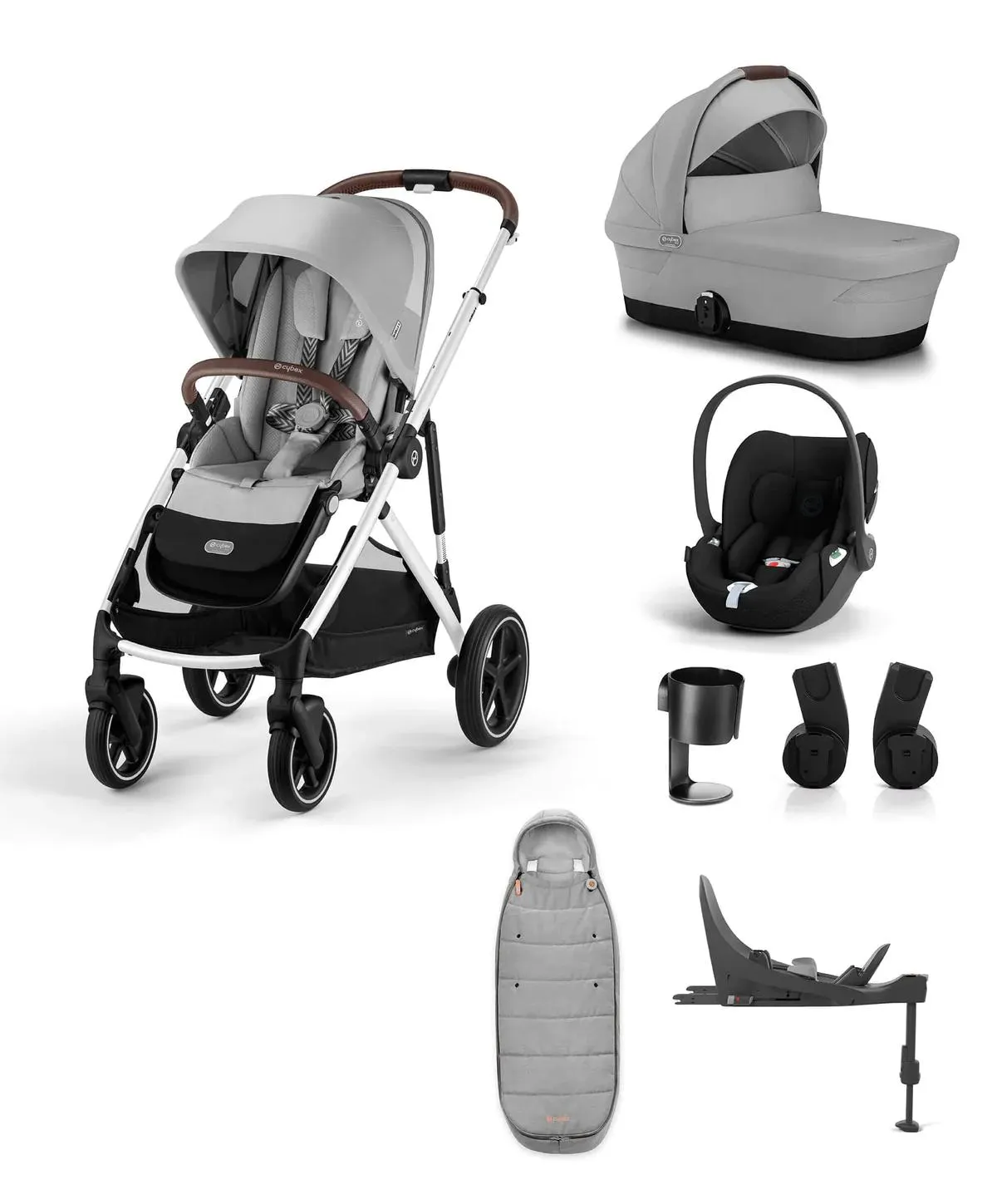 Cybex Gazelle S Pushchair Bundle with Cloud T Car Seat and Base in Lava Grey