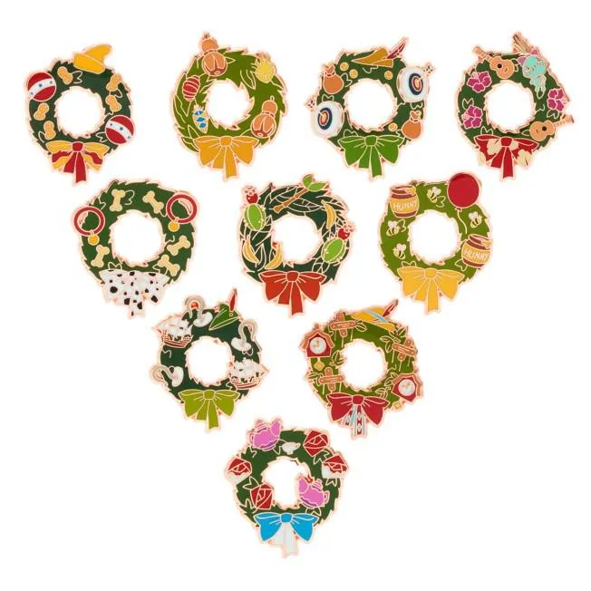 Disney Christmas Wreaths Mystery Pin Set