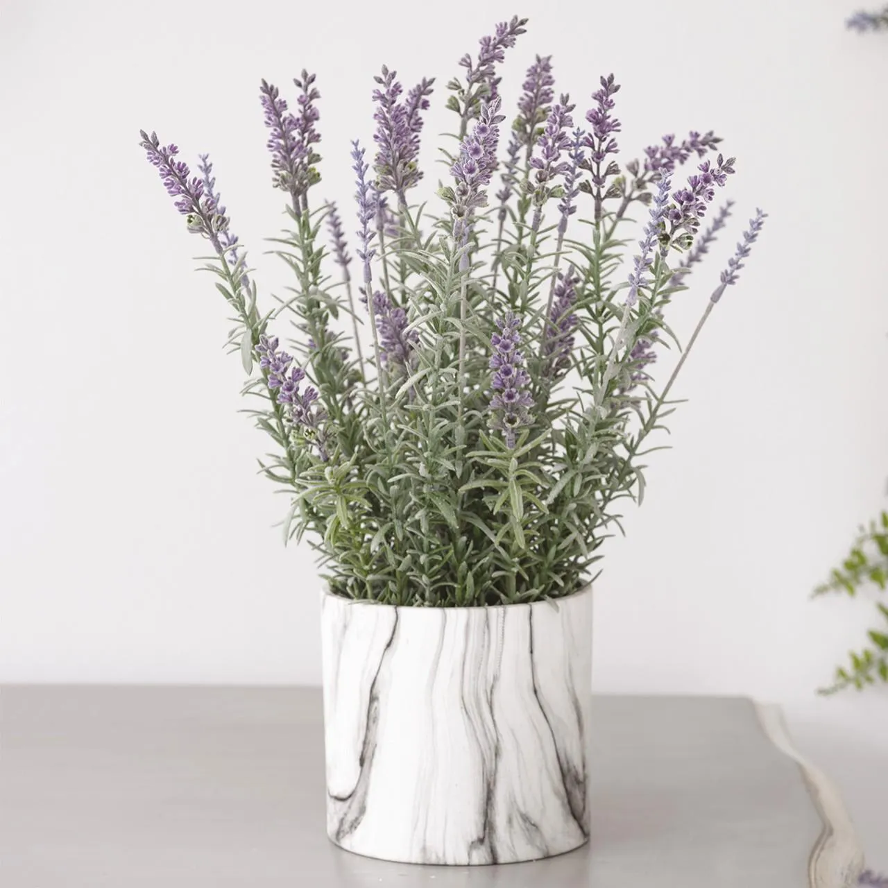 Lavender in Faux Marble Pot