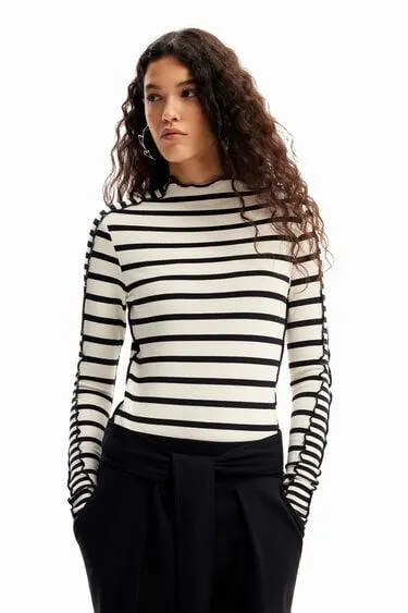 Striped patchwork T-shirt